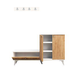 Hanah Home FİJEL Zapatero Roble y Blanco